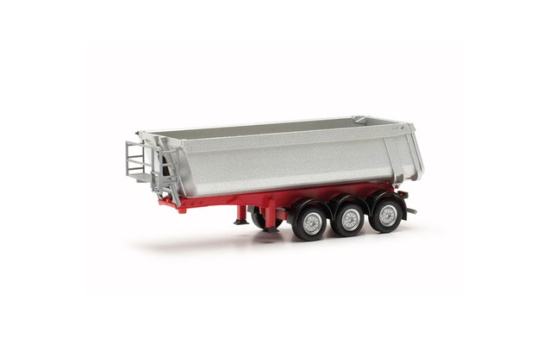 Herpa 077026-002 Schmitz Cargobull Kippsattelauflieger mit Stahlmulde, silbermetallic 1:87