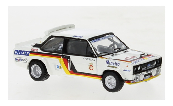 Brekina 22662 Fiat 131 Abarth, No.1, Fiat Minolta, Rally Hunsrück, W.Röhrl, 1980 1:87