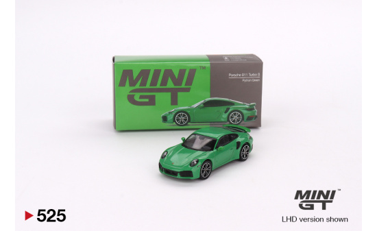 Mini GT MGT00525-L Porsche 911 Turbo S Python Green (LHD) 1:64