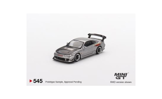 Mini GT MGT00545-R Nissan Silvia Top Secret (S15) Silver Red (RHD) 1:64