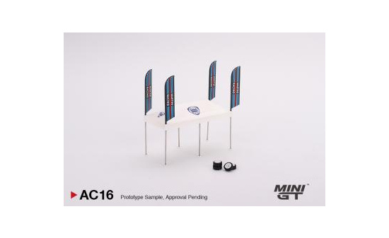 Mini GT MGTAC16 Paddock Service Tent Set - Martini Racing 1:64