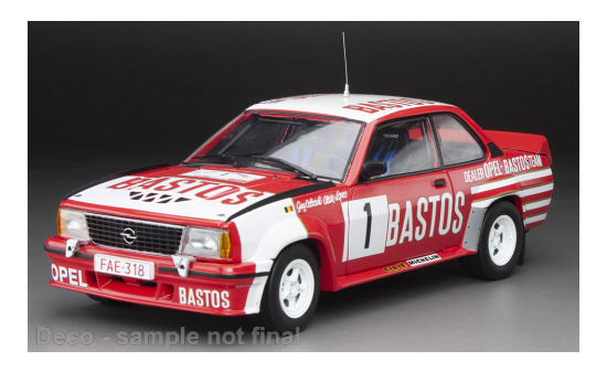 Sun Star 5395 Opel Ascona B 400, No.1, Bastos Opel Rally Team, Bastos, Circuit des Ardennes, G.Colsoul/A.Lopes, 1983 1:18