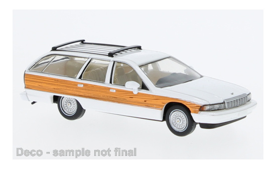 PCX87 PCX870453 Chevrolet Caprice Station Wagon - weiss , Dekor 1:87