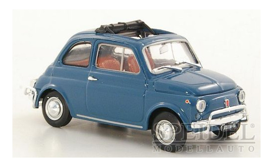 Brumm R464-06 Fiat 500 L, blau, geöffnetes Faltdach, 1968 1:43