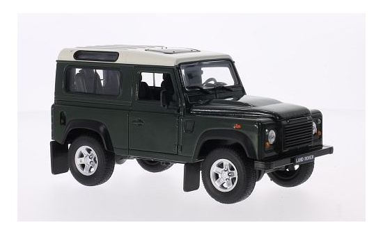 Welly 22498GREENWHITE Land Rover Defender, grün/weiss 1:24