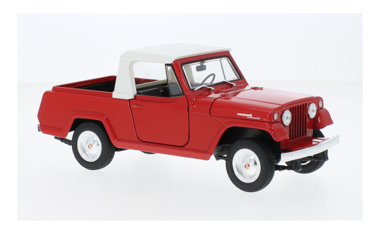 Welly 24117RED Jeep Jeepster Commando Pick Up, rot, 1967 1:24