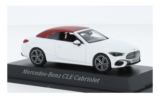 Norev B66960651 Mercedes CLE Cabriolet (A236), metallic-weiss, Softtop (rot) liegt ein, 2024 1:43