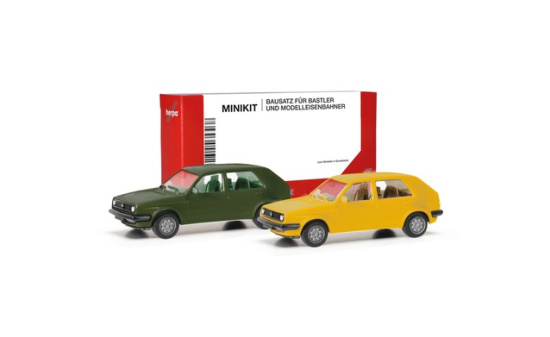 Herpa 012195-010 MiniKit VW Golf II 4-türig, olivgrün/ginstergelb - Vorbestellung 1:87