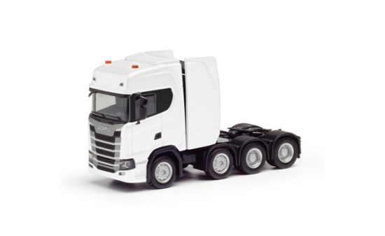 Herpa 308601-004 Scania CS20 Hochdach Schwerlastzugmaschine 4achs (8x4), weiß 1:87