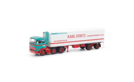 Herpa 87MBS026437 Mercedes-Benz LPS 2032 Kühlkoffer-Sattelzug 