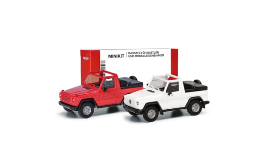 Herpa 012744 Herpa MiniKit: Puch G-Klasse (W460) Cabrio, weiß/rot 1:87