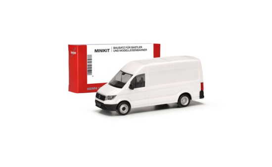 Herpa 014038 Herpa MiniKit: Volkswagen (VW) Crafter Kasten HD mit Zwillingsbereifung, weiß 1:87