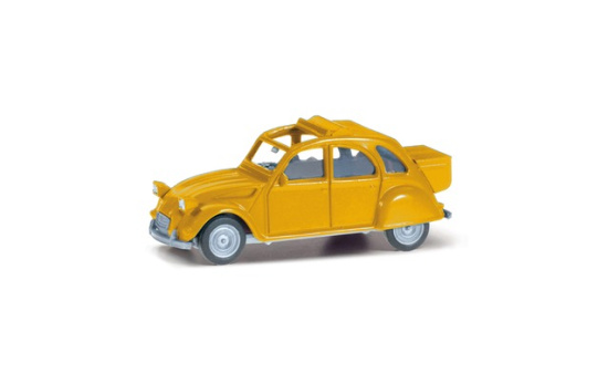 Herpa 027632-006 Citroen 2CV mit Queue, jaune Mimosa 1:87