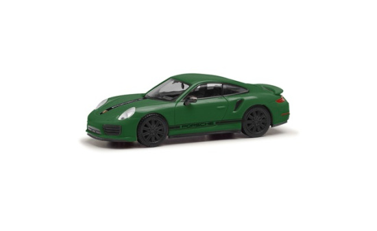 Herpa 420358 Porsche 911 (991) Turbo, verde british racing green 1:87