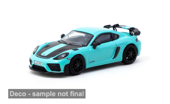 Tarmac TART64S-022-MG Porsche Cayman GT4RS - türkis , schwarz - Vorbestellung 1:64