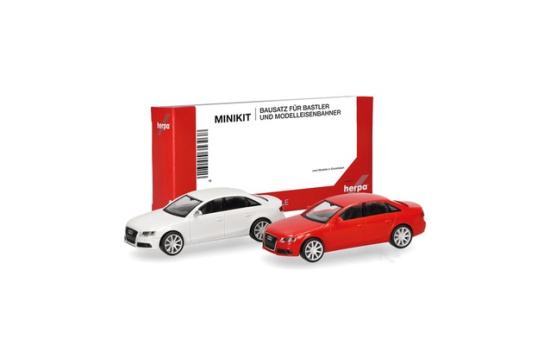 Herpa 014144 Herpa MiniKit: Audi A4 Limousine, weiß/rot - Vorbestellung 1:87