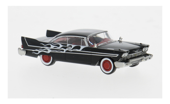 Brekina BRE19683 Plymouth Fury - schwarz - Flames 1:87