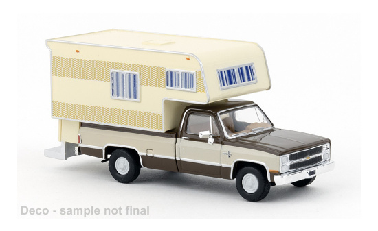 Brekina BRE19664 Chevrolet C 20 Camper - braun , hellbeige - Vorbestellung 1:87