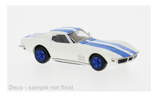 Brekina BRE19991 Chevrolet Corvette C3 - weiss , blau - Vorbestellung 1:87