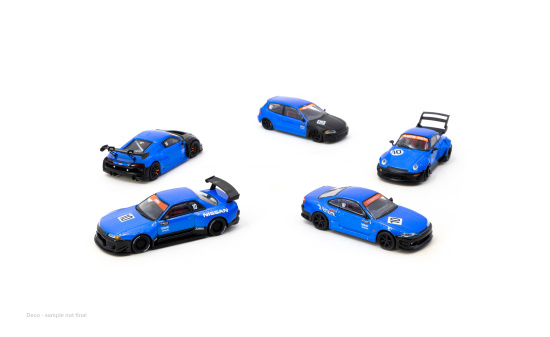 Tarmac TART64-BOXSET-10TH Set 5 Model Cars + Trading Cards Combo Set (Tarmac Works 10th Anniversary) - blau , schwarz - Vorbestellung 1:64