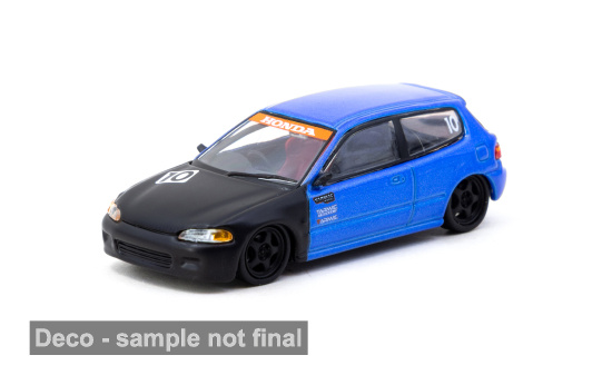 Tarmac TART64-TL001-10TH Honda Civic EG6 (Tarmac Works 10th Anniversary) - blau , schwarz - Vorbestellung 1:64