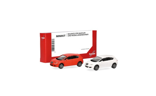 Herpa 013970-002 Herpa MiniKit: Seat Leon, naranja/candyweiß (2 Stück) - Vorbestellung 1:87