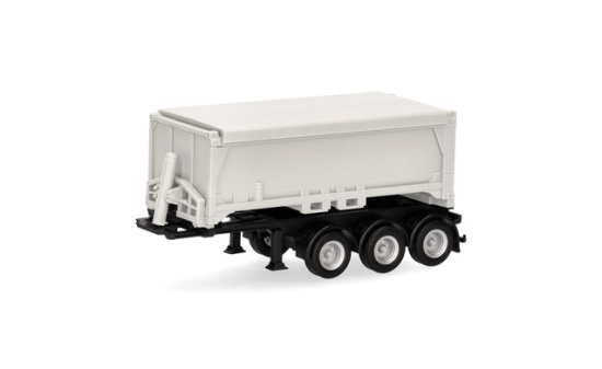 Herpa 077101 Abraumcontainerauflieger 3achs, weiß - Vorbestellung 1:87