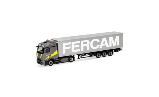 Herpa 320184 Mercedes-Benz eActros 600 ProCabin Streamspace Gardinenplanen-Sattelzug 