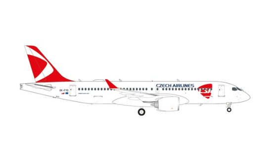 Herpa 573740 CSA Czech Airlines Airbus A220-300 OK-FYD - Vorbestellung 1:200