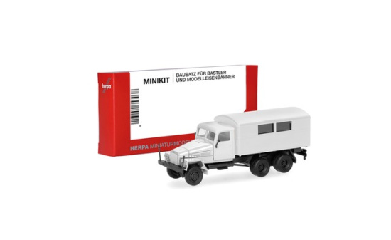 Herpa 014199 Herpa MiniKit: IFA G5 Koffer-LKW mit Fenstern 3achs, weiß - Vorbestellung 1:87