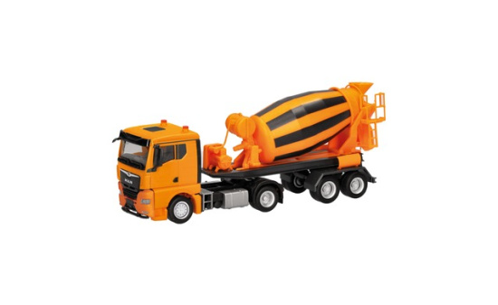 Herpa 320573 MAN TGX GN Betonmischer-Sattelzug 2achs/2achs, kommunalorange - Vorbestellung 1:87