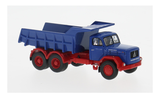Brekina BRE83303 Magirus Jupiter Kipper - blau , rot 1:87