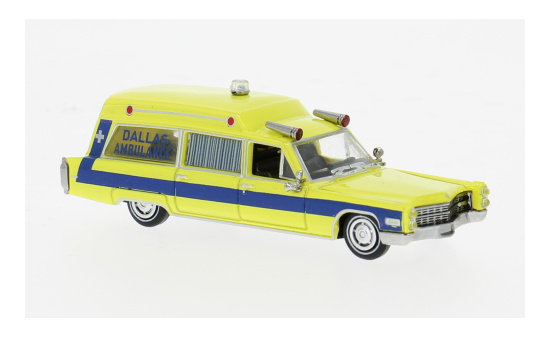 Brekina BRE19779 Cadillac Miller Meteor Ambulance - Dallas Ambulance 1:87