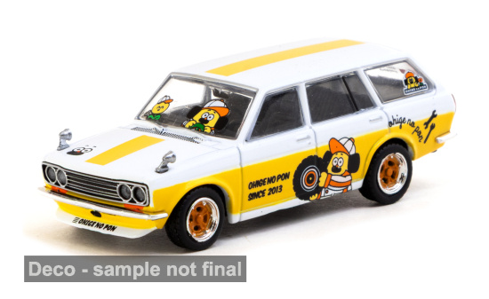 Tarmac TART64G-026-ONP Datsun Bluebird 510 - weiss , gelb - Ohige No Pon - Vorbestellung 1:64