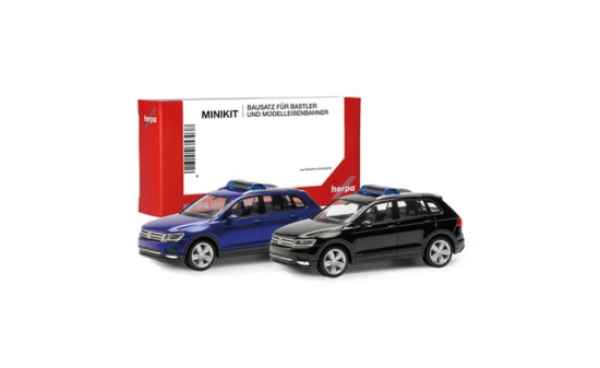 Herpa 013109-003 Herpa MiniKit: Volkswagen (VW) Tiguan, ultramarinblau und schwarz (2 Stück) - Vorbestellung 1:87