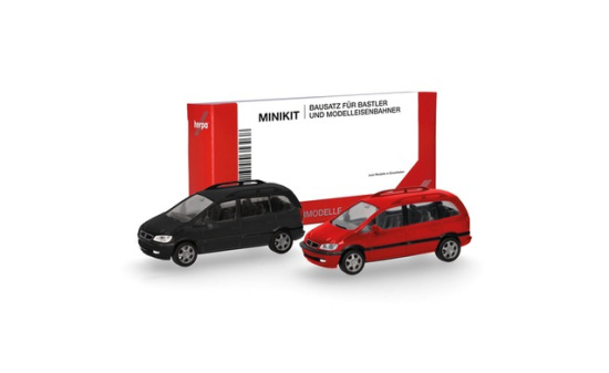 Herpa 013932-002 Herpa MiniKit: Opel Zafira, schwarz und rot (2 Stück) - Vorbestellung 1:87