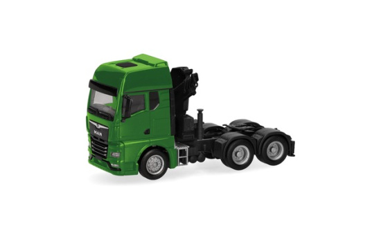 Herpa 313100-004 MAN TGX GX Zugmaschine mit Kran 3achs, grün - Vorbestellung 1:87