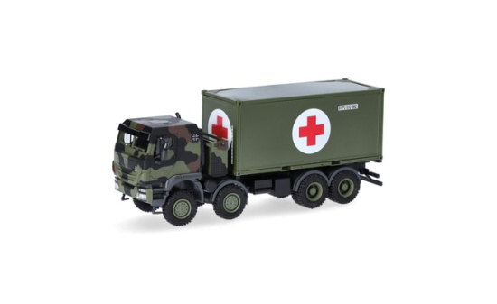 Herpa 747219-002 Iveco Trakker 8x8 LKW mit 20 ft. Container 