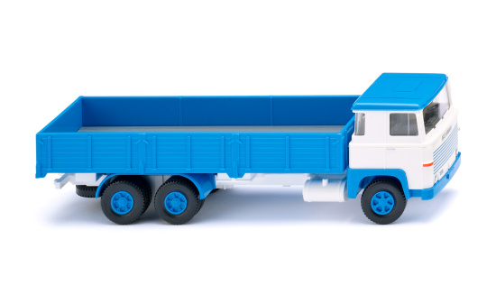 Wiking 043310 Hochbordpritschen-Lkw (Scania 111 LBT) - weiß/himmelblau 1:87