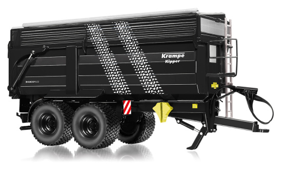 Wiking 077874 Krampe Big Body 650 Hinterkipper mit Silageaufsatz schwarz - Reifenspuren 1:32