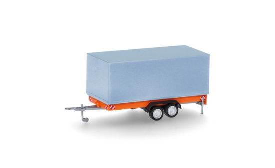 Herpa 055468 Zubehör: Tandem-Planenanhänger für LKW 7,5t, orange/grau - Vorbestellung 1:87
