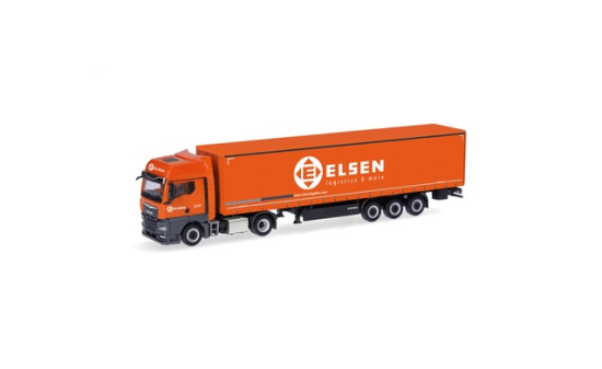 Herpa 321150 MAN TGX GX Gardinenplanen-Sattelzug 