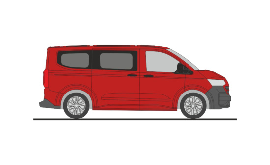 Rietze 11714 Volkswagen Transporter T7 Bus KR FD intensive red, 1:87 