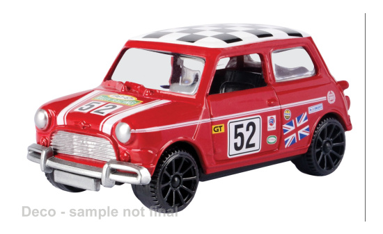 Motormax MOM79414 Morris Mini Cooper - rot , Dekor - Vorbestellung 1:43