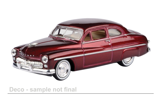 Motormax MOM73803AC Mercury Coupe - dunkelrot , weiss - Vorbestellung 1:43