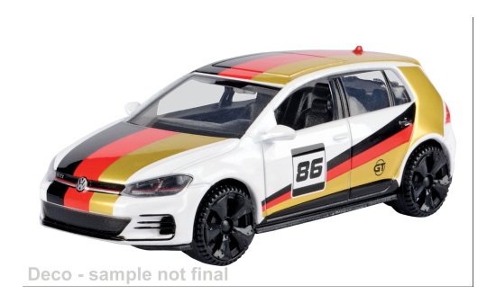 Motormax MOM79412 VW Golf A7 GTi - weiss , Dekor - Vorbestellung 1:43
