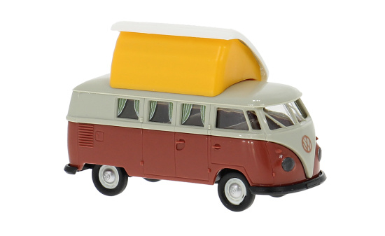 Brekina BRE31635 VW T1b Camper - grau , rot 1:87