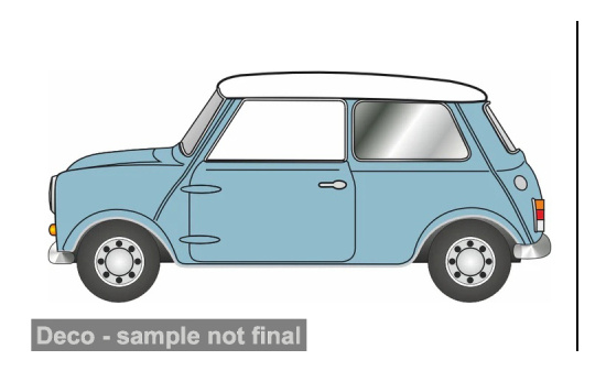Oxford OXF76MN010 Austin Mini - hellblau , weiss - Vorbestellung 1:76