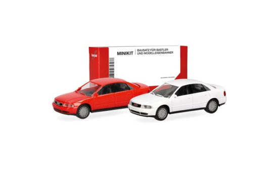 Herpa 014380 Herpa MiniKit: Audi A4 Limousine, weiß und rot - Vorbestellung 1:87
