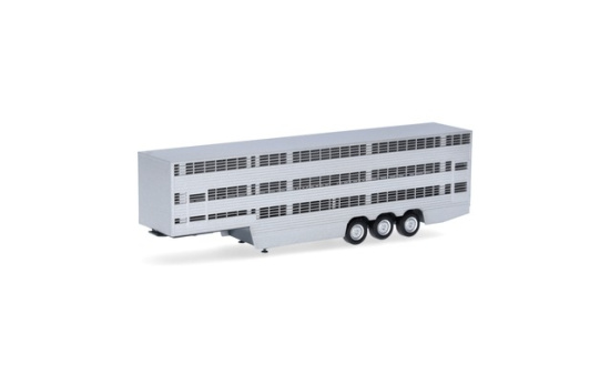 Herpa 076333-003 Zubehör: Viehtransporterauflieger 3achs, silber lackiert - Chassis schwarz - Vorbestellung 1:87
